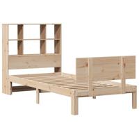 Bed met boekenkast zonder matras massief grenenhout 90x190 cm - thumbnail