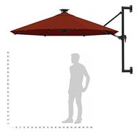Wandparasol met metalen paal 300 cm terracottakleurig - thumbnail