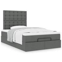 Ottoman bed met matras 120x190 cm stof donkergrijs - thumbnail