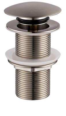 Wiesbaden Caral clickwaste afvoerplug verlengd 5/4" geborsteld staal Wiesbaden Caral clickwaste afvoerplug verlengd 5/4" geborsteld staal