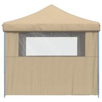 Partytent inklapbaar pop-up met 4 zijwanden beige - thumbnail