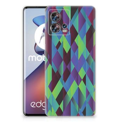 Motorola Edge 30 Fusion TPU Hoesje Abstract Green Blue Motorola Edge 30 Fusion TPU Hoesje Abstract Green Blue