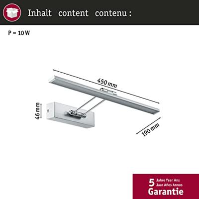 Paulmann Beam Fifty 99895 LED-schilderijlamp 7 W Warmwit Nikkel (geborsteld) - thumbnail