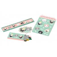 Amscan schrijfset Hello Pets papier groen/roze 4 delig - thumbnail