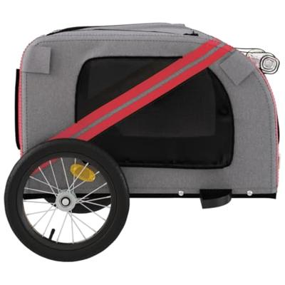 VidaXL Hondenfietstrailer oxford stof en ijzer rood en grijs