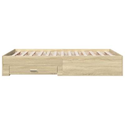 Bedframe met lades bewerkt hout sonoma eikenkleurig 140x190 cm