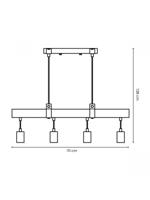 Home sweet home hanglamp Denton 4L - hout / roest - thumbnail