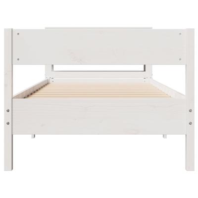 Bedframe zonder matras massief grenenhout wit 120x200 cm