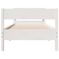 Bedframe zonder matras massief grenenhout wit 90x200 cm - thumbnail