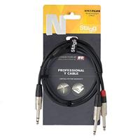 Stagg NYC1-PS2PR Y-kabel Jack M Stereo Naar 2x Jack M Mono 1m - thumbnail