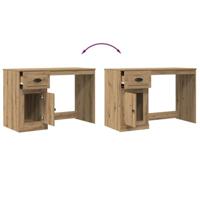 Bureau artisanaal eikenkleurig 50 x 115 x 75 cm Bewerkt hout - thumbnail