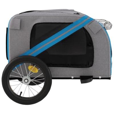 VidaXL Hondenfietstrailer oxford stof en ijzer blauw en grijs VidaXL Hondenfietstrailer oxford stof en ijzer blauw en grijs