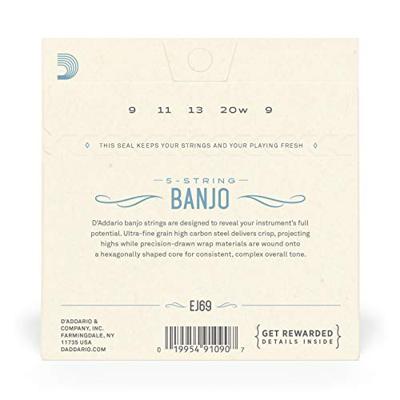 D'Addario EJ69 snarenset voor vijf-snarige banjo