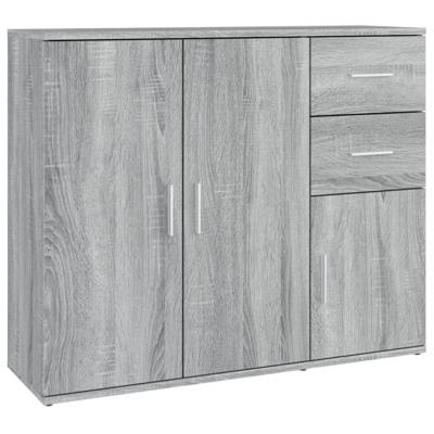 Dressoir 91x29,5x75 cm bewerkt hout grijs sonoma eikenkleurig