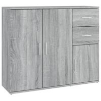 Dressoir 91x29,5x75 cm bewerkt hout grijs sonoma eikenkleurig - thumbnail