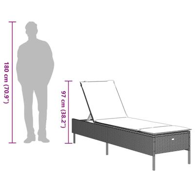 3-delige Ligbeddenset met kussens poly rattan lichtgrijs