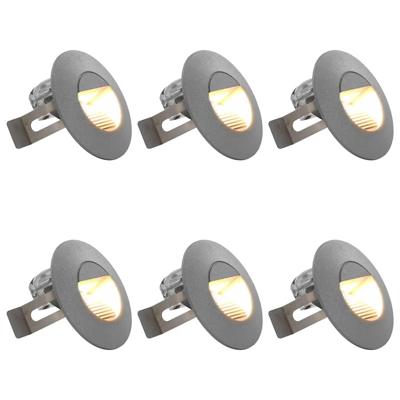 VidaXL Led-buitenwandlampen 6 st 2 w rond zilverkleurig