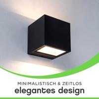 Lutec Strakke vierkante wandlampGemini zwart - 5189125012 - thumbnail