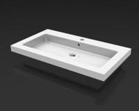 Wiesbaden Kera wastafel enkel met 1 kraangat 80x46x5 cm keramiek glans wit - thumbnail