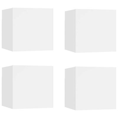 Tv-wandmeubelen 4 st 30,5x30x30 cm wit