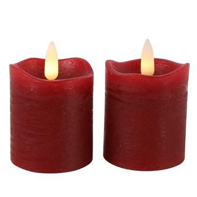 Led kaars Lyon D5 H 7 cm rood