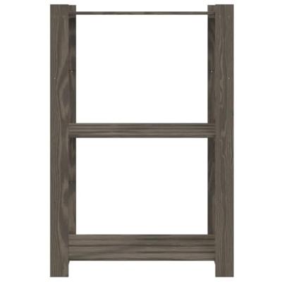 Opbergrek 3-laags 60x38x90 cm massief grenenhout grijs
