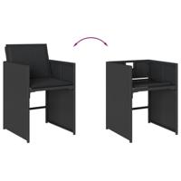 13-delige Tuinset met kussens poly rattan zwart - thumbnail