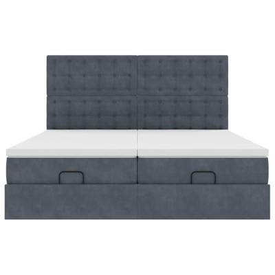 Ottoman bed met matrassen 160x200cm fluweel donkergrijs