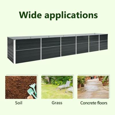 Plantenbak verhoogd 480x80x77 cm gegalvaniseerd staal antraciet