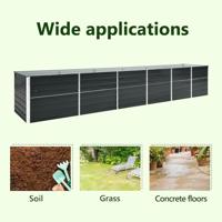 Plantenbak verhoogd 480x80x77 cm gegalvaniseerd staal antraciet - thumbnail