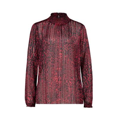Expresso blouse plissé met all over print donkerroze/aubergine Expresso blouse plissé met all over print donkerroze/aubergine