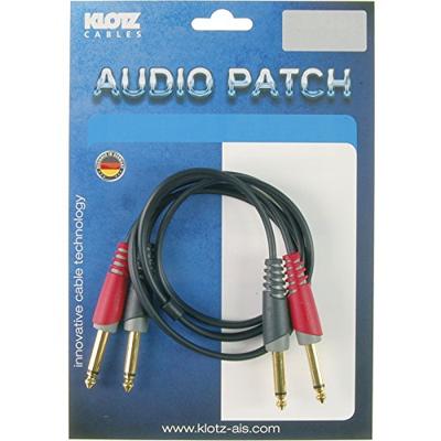 Klotz AT-JJ0100 2x jackplug 2p - 2x jackplug 2p 1m verloopkabel