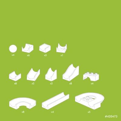 Hubelino knikkerbaan baanelementen - 55dlg.