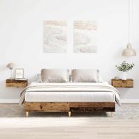 Bedframe zonder matras 140x200 cm spaanplaat bewerkt hout - thumbnail