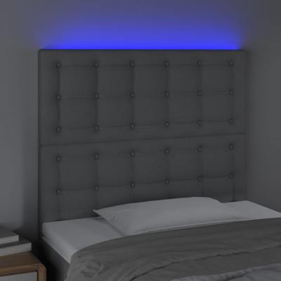 Hoofdbord LED 80x5x78/88 cm stof lichtgrijs - thumbnail