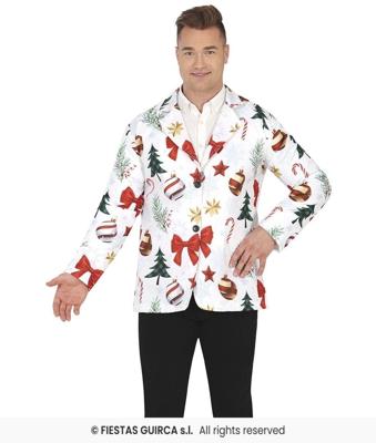 Witte Kerstmis Blazer Heren Kerstsymbolen