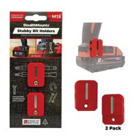 Stealthmounts Stubby Bithouder voor Milwaukee M18 | Rood | 2 stuks - BH-M18-S-RED - thumbnail