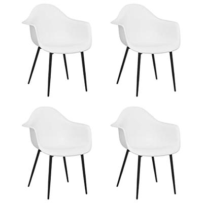 Eetkamerstoelen 4 st PP wit
