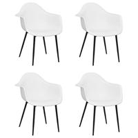 Eetkamerstoelen 4 st PP wit - thumbnail