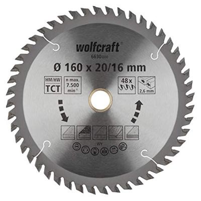 Wolfcraft Handcirkelzaagblad | HM | 48 Zähne | Ø160 x 20/16mm | 1 stuk - 6630000