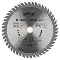 Wolfcraft Handcirkelzaagblad | HM | 48 Zähne | Ø160 x 20/16mm | 1 stuk - 6630000 - thumbnail