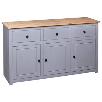 VidaXL Dressoir panama range 135x40x80 cm massief grenenhout grijs VidaXL Dressoir panama range 135x40x80 cm massief grenenhout grijs