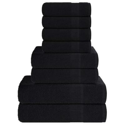 VidaXL 8-delige handdoekenset frogn 360 g/m² zwart VidaXL 8-delige handdoekenset frogn 360 g/m² zwart