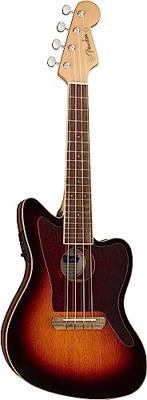 Fender Fullerton Jazzmaster Uke WN Tortoiseshell Pickguard 3-Color Sunburst elektrisch-akoestische ukelele - thumbnail