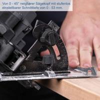 Cirkelzaag - SCHEPPACH - 20V IXES - 165mm - max. zaagsnede 53mm/90° - 4300rpm - zonder accu of lader - C-HCS165-X - thumbnail
