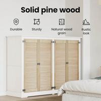 VidaXL Kastdeur 4 pcs naturel 110 x 2,1 x 39,5 cm massief grenenhout - thumbnail