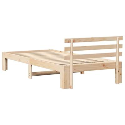 Bedframe met hoofdeinde Naturel 90 x 190 cm Massief grenenhout