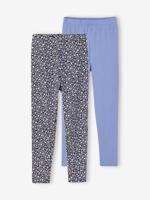 Set van 2 Basics meisjesleggings indigoblauw - thumbnail