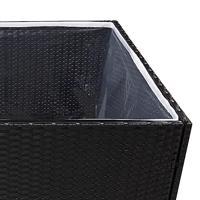 Plantenbak 157x80x80 cm poly rattan zwart - thumbnail