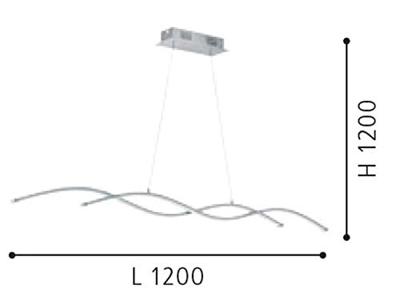 Eglo Led HanglampLasana 2 2x14w - 3000K - 120cm chroom - 96104